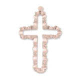 18ct Rose Gold - Budded Open Frame Crucifix Charm