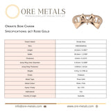 9ct Rose Gold - Ornate Bow Charm