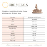9ct Rose Gold - Minimalist Sydney Opera House Charm