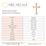 9ct Rose Gold - Trefoil Crucifix Charm