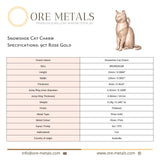 9ct Rose Gold - Snowshoe Cat Charm