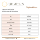 9ct Rose Gold - Throwing Dart Charm