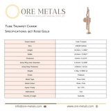 9ct Rose Gold - Tube Trumpet Charm