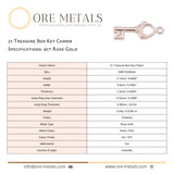 9ct Rose Gold - 21 Treasure Box Key Charm