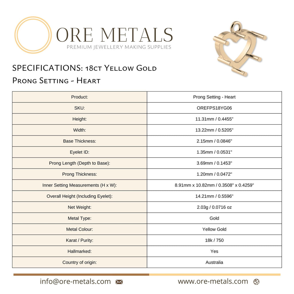18ct Yellow Gold - Heart Prong Setting