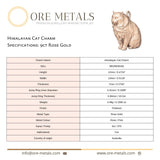 9ct Rose Gold - Himalayan Cat Charm