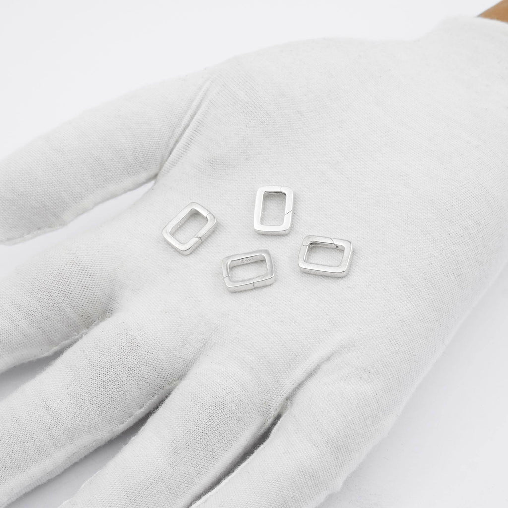 925 Sterling Silver - Square Regal Paperclip Clasp