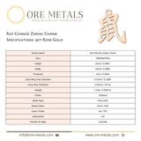 9ct Rose Gold - Rat Chinese Zodiac Charm