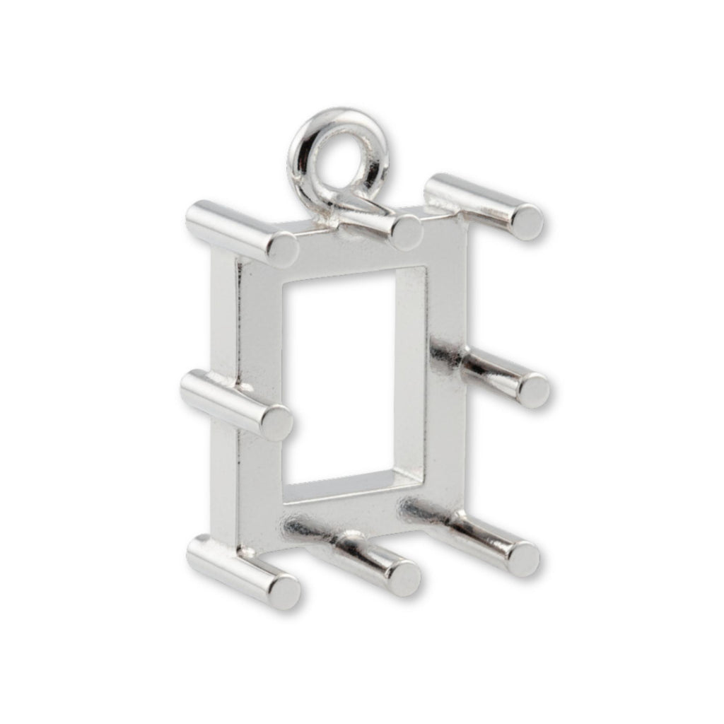 925 Sterling Silver - Rectangle Prong Setting