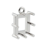 925 Sterling Silver - Rectangle Prong Setting