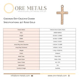 9ct Rose Gold - Chevron Dot Crucifix Charm