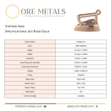 9ct Rose Gold - Vintage Iron Charm