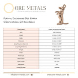 9ct Rose Gold - Playful Dachshund Dog Charm