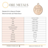 9ct Rose Gold - Grown Up 12 Amulet Charm
