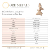9ct Rose Gold - Starry Christmas Angel Charm