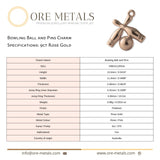 9ct Rose Gold - Bowling Ball and Pins Charm