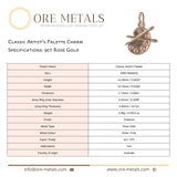 9ct Rose Gold - Classic Artist's Palette Charm