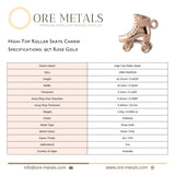 9ct Rose Gold - High-Top Roller Skate Charm