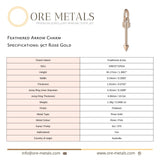 9ct Rose Gold - Feathered Arrow Charm