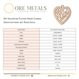 9ct Rose Gold - My Valentine Fluted Heart Charm