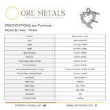 950 Platinum - Heart Prong Setting