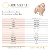 9ct Rose Gold - Shetland Sheepdog Charm
