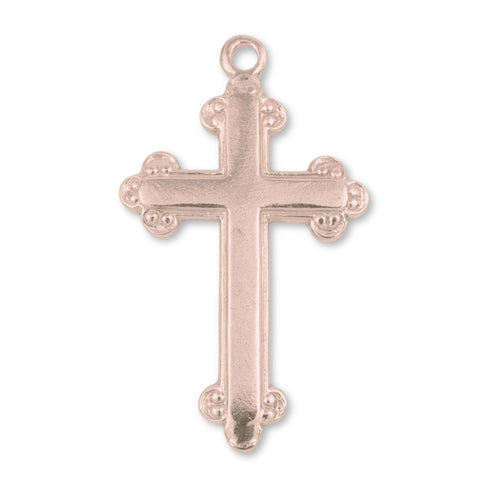 9ct Rose Gold - Budded Crucifix Charm