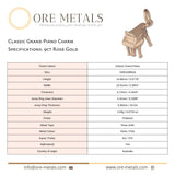 9ct Rose Gold - Classic Grand Piano Charm