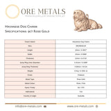 9ct Rose Gold - Havanese Dog Charm