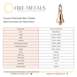 9ct Rose Gold - Classic Christmas Bell Charm