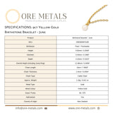 9ct Yellow Gold | Pearl - June Birthstone Bracelet