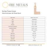 9ct Rose Gold - Big Ben Tower Charm
