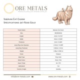 9ct Rose Gold - Siberian Cat Charm