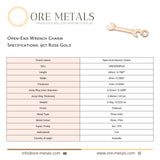 9ct Rose Gold - Open End Wrench Charm