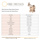 9ct Rose Gold - Mid–Century Baby Pram Charm