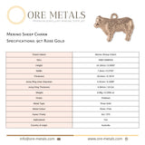 9ct Rose Gold - Merino Sheep Charm
