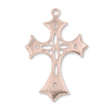 18ct Rose Gold - Fleur Crucifix Charm
