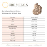 9ct Rose Gold - Santa Claus Portrait Charm