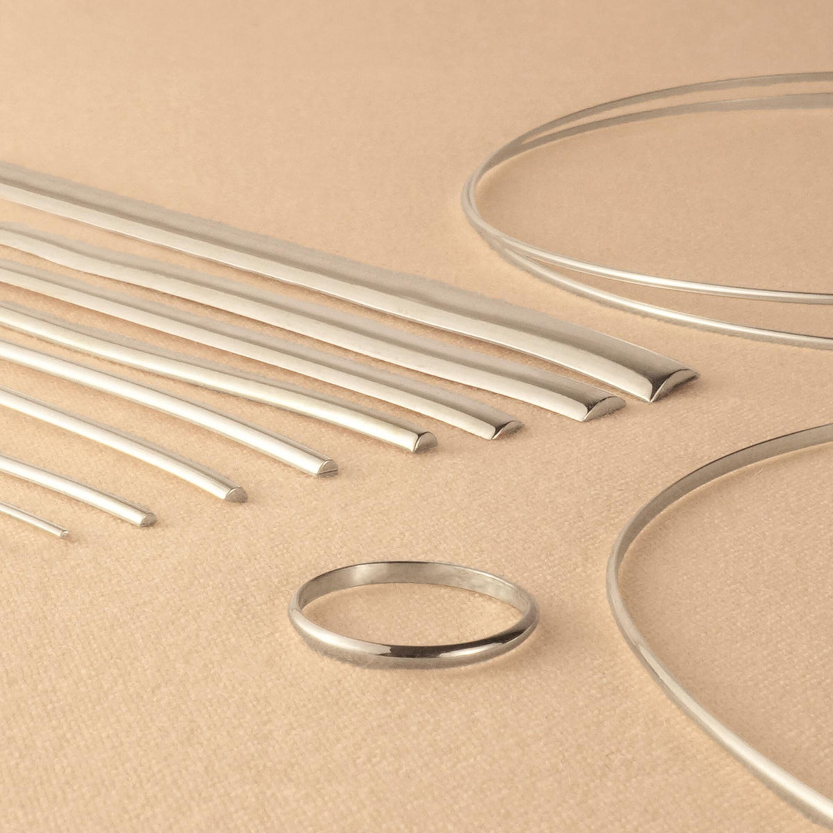 18ct White Gold Half Round Wire for Jewellery Making – Ore Metals