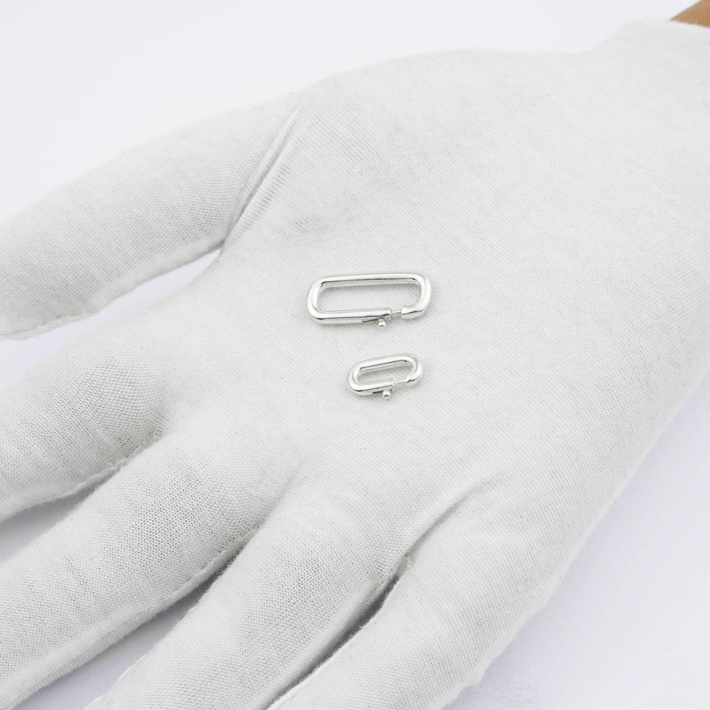 925 Sterling Silver - Paperclip Bolt Ring Clasps
