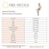 9ct Rose Gold - American Flamingo Charm