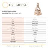 9ct Rose Gold - Ornate Purse Charm