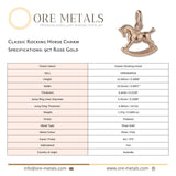 9ct Rose Gold - Classic Rocking Horse Charm