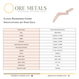 9ct Rose Gold - Classic Boomerang Charm