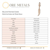 9ct Rose Gold - Delicate Feather Charm