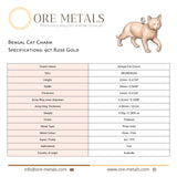 9ct Rose Gold - Bengal Cat Charm