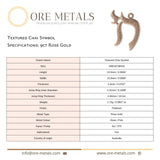 9ct Rose Gold - Textured Chai Symbol Charm