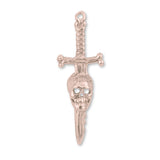9ct Rose Gold - Skull Sword Charm