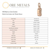 9ct Rose Gold - VW Beetle Car Charm