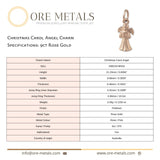 9ct Rose Gold - Christmas Carol Angel Charm